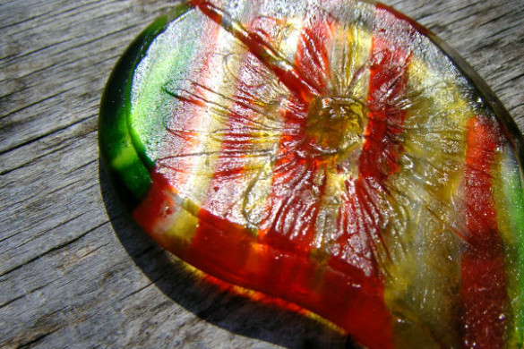 Cast glass flower